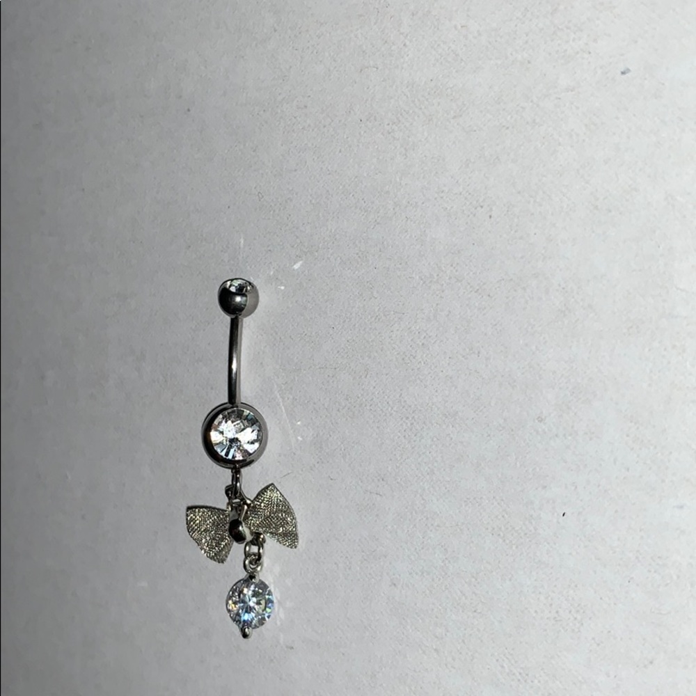 Stainless steel bow belly ring